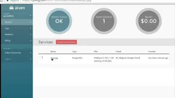 Miniatura Aiven PostgreSQL