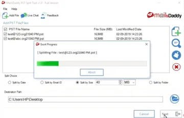 Miniatura MailsDaddy PST Split Tool
